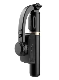 Stick pentru selfie, Bluetooth, 4U®-Q08, stabilizator Gimbal, o axa, trepied, negru