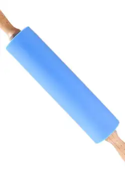 Sucitor rotativ din silicon cu manere de lemn, 38cm