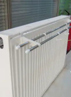 Suport dublu pentru uscare prosoape, cu prindere pe calorifer, 50-60cm