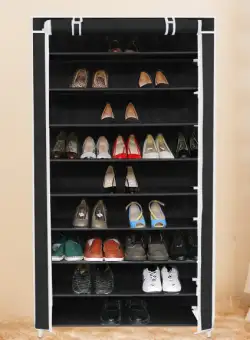 Suport Incaltaminte Black, Textil, 100 x 28 x 162 Cm