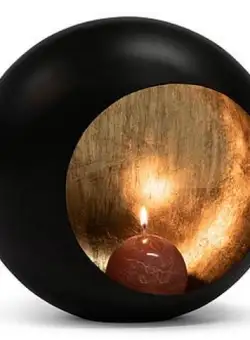 Suport lumanare Deko Senso Circle Ø30 x 13cm metal zinc - auriu antichizat