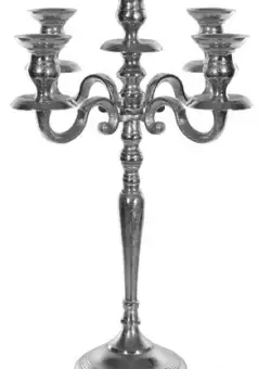 Suport lumanari Deko Senso cu 5 brate 45cm nichel