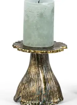 Suport lumanari Deko Senso Organic Ø13x13cm metal patina verzuie