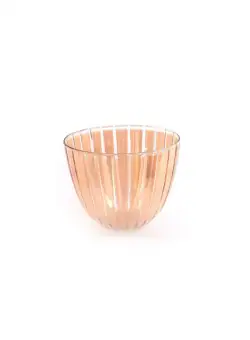 Suport mare candela lumanare, sticla aurie, 14,5x11,5 cm