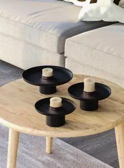 Suport metalic decorativ Nisiros, Negru, 18.5x8.5 cm