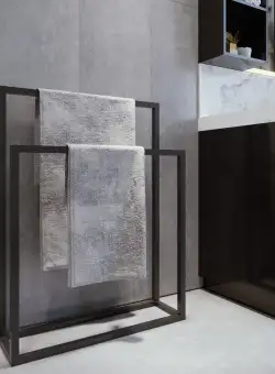 Suport Prosop Baie Noir, cadru Metal, Negru, 21 X 89 X 21 Cm