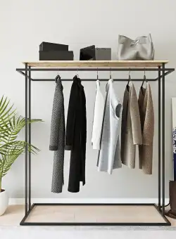 Suport/Stander Umerase Effenberg cu Raft si 2 Umerase, Crem, 100 X 170 X 40 Cm