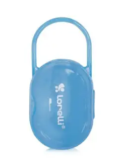 Suport transparent cu maner pentru 2 suzete sau tetine, Lorelli, Blue