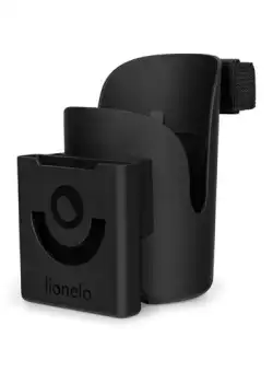 Suport universal, Lionelo, pentru biberon/pahar si telefon Ove, Cu sistem de rotire 360, Negru