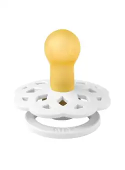 Suzeta Boheme Latex, tetina rotunda, 0 luni + White, BIBS