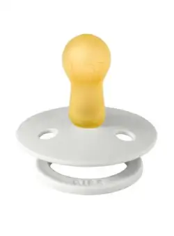 Suzeta Colour Latex pentru bebelusi BIBS, cu tetina rotunda, 6 luni +, Alb