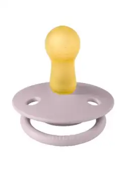 Suzeta De Lux Latex, tetina rotunda, 6 luni + Dusky Liliac, BIBS