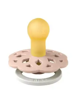 Suzeta fosforescenta Boheme GLOW Latex, tetina rotunda, 0 luni + Blush, BIBS