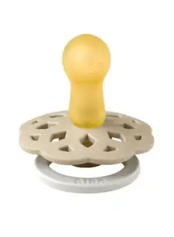 Suzeta fosforescenta Boheme GLOW Latex, tetina rotunda, 6 luni + Vanilla, BIBS