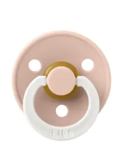 Suzeta fosforescenta Colour Glow Latex BIBS Blush, tetina rotunda, 6 luni +