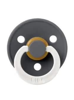 Suzeta fosforescenta Colour Glow Latex BIBS Iron, tetina rotunda, 6 luni +