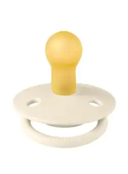 Suzeta Latex, tetina rotunda, 0 luni + Ivory, BIBS