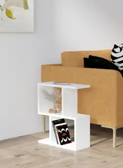 Tabel lateral lays, Alb, 45x51,4x17 cm