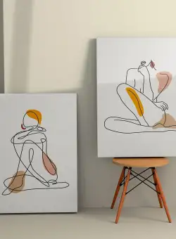 Tablou Canvas (2 bucăți) 2KNV4289, Multicolor, 110x70 cm