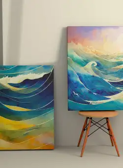 Tablou Canvas (2 bucăți) 2KNV4319, Multicolor, 110x70 cm