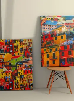 Tablou Canvas (2 bucăți) Modern 1, Multicolor, 110x70 cm