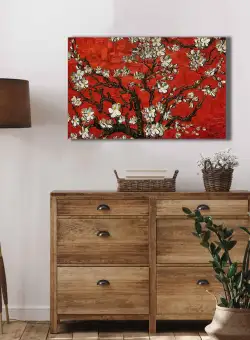 Tablou Canvas Cer Rosu, Rosu, 70 x 45 cm