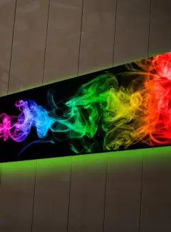 Tablou Canvas cu Led Pride fara priza, Multicolor, 90x30 cm