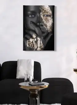 Tablou Canvas Femeie Afracian, Multicolor, 70 x 50 cm