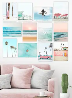 Tablou MDF Miami Vice, Multicolor, 15x20 cm, 12 bucati