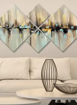 Tablou MDF Van Gogh, Multicolor, 115x60 cm, 4 bucati