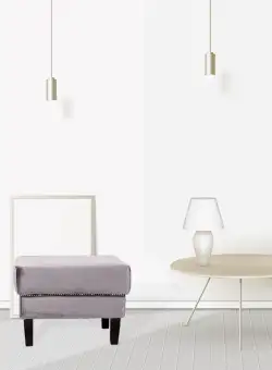 Taburet Axel Clasic, tapitat, cu picioare din lemn