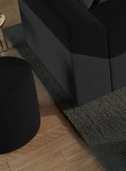 Taburet Smart Tapitat Negru