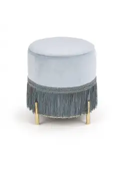 Taburet tapitat Cosby Velvet albastru deschis