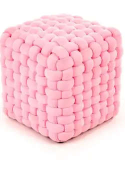 Taburet tapitat Rubik roz - H35 cm