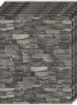 Tapet 3D piatra gri, auto-adeziv pentru interior, 70 x 77 cm