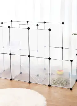 Tarc Pentru Cobai, Gard Modular Din Plastic, Alb, 143 Cm