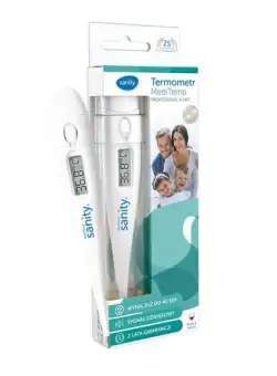 Termometru digital Sanity Medi Temp, semnal sonor, ecran LCD, oprire automata, Alb