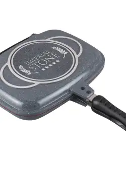 Tigaie dubla Heinner Imperial Stone, aluminiu, inchidere magnetica, inel din silicon, non-stick