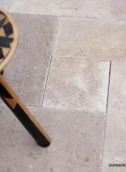 Travertin Latte PREMIUM French Pattern Set Antichizat, 1.2 cm