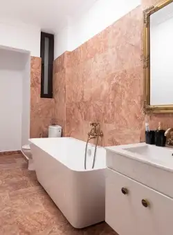 Travertin Red Cross Cut Polisat, 61 x 30.5 x 1.2 cm