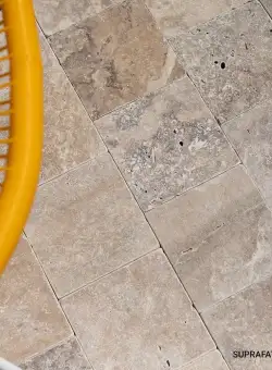 Travertin Walnut Cross Cut Antichizat, 15.2 x 15.2 x 3 cm