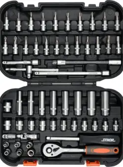 Trusa chei tubulare STHOR, antrenor cu clichet, CrV, 1 4 inch, 56 buc