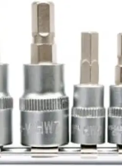 Trusa de tubulare cu biti HEX YATO H2-H12, 1 4-3 8 CrV 9buc