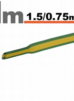 Tub termocontractibil Galben Verde , 1,5 0,75 mm