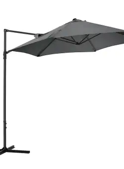 Umbrela de soare Outsunny cu rotire 360° si inclinare, gri inchis 2.5M | Aosom RO