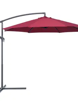 Umbrela Parasolara Decentrata Outsunny, Metal, Bordeaux, Φ3x2.6m | Aosom RO