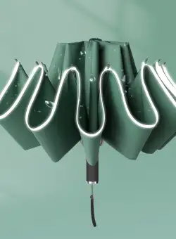 Umbrela ploaie cu inchidere inversa si banda reflectorizanta