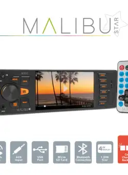 Unitate principala multimedia , zMalibu Star, - 1 DIN - 4 x 50 W - BT - MP3 - AUX - SD - USB