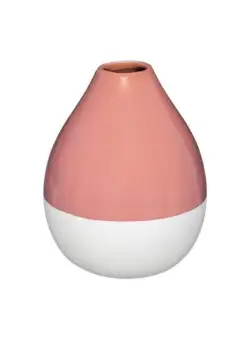 Vaza Ceramica Alb&Roz, H16 cm