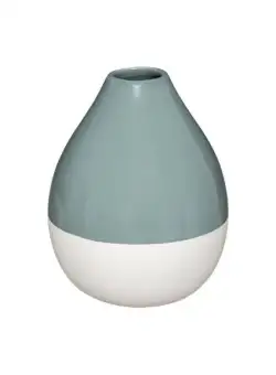 Vaza Ceramica Alb&Verde, H16 cm